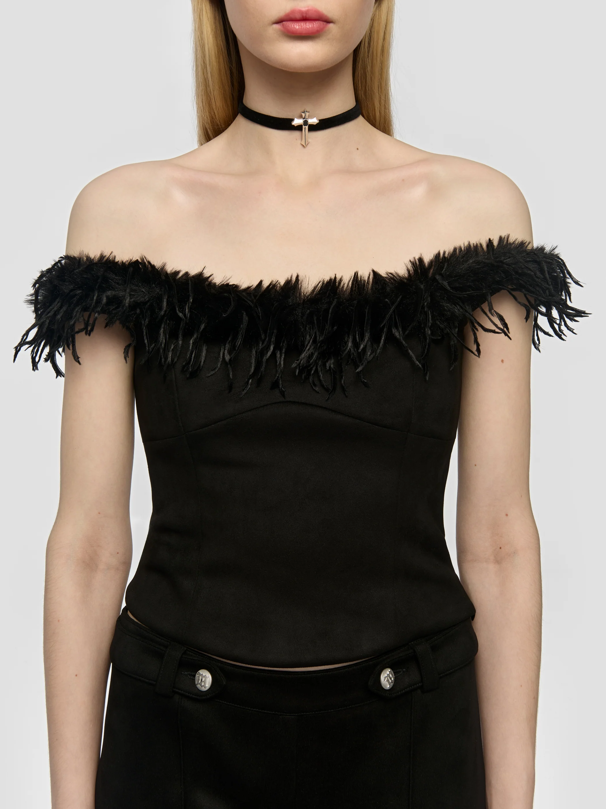 Faux Suede Corset Top - Image 4