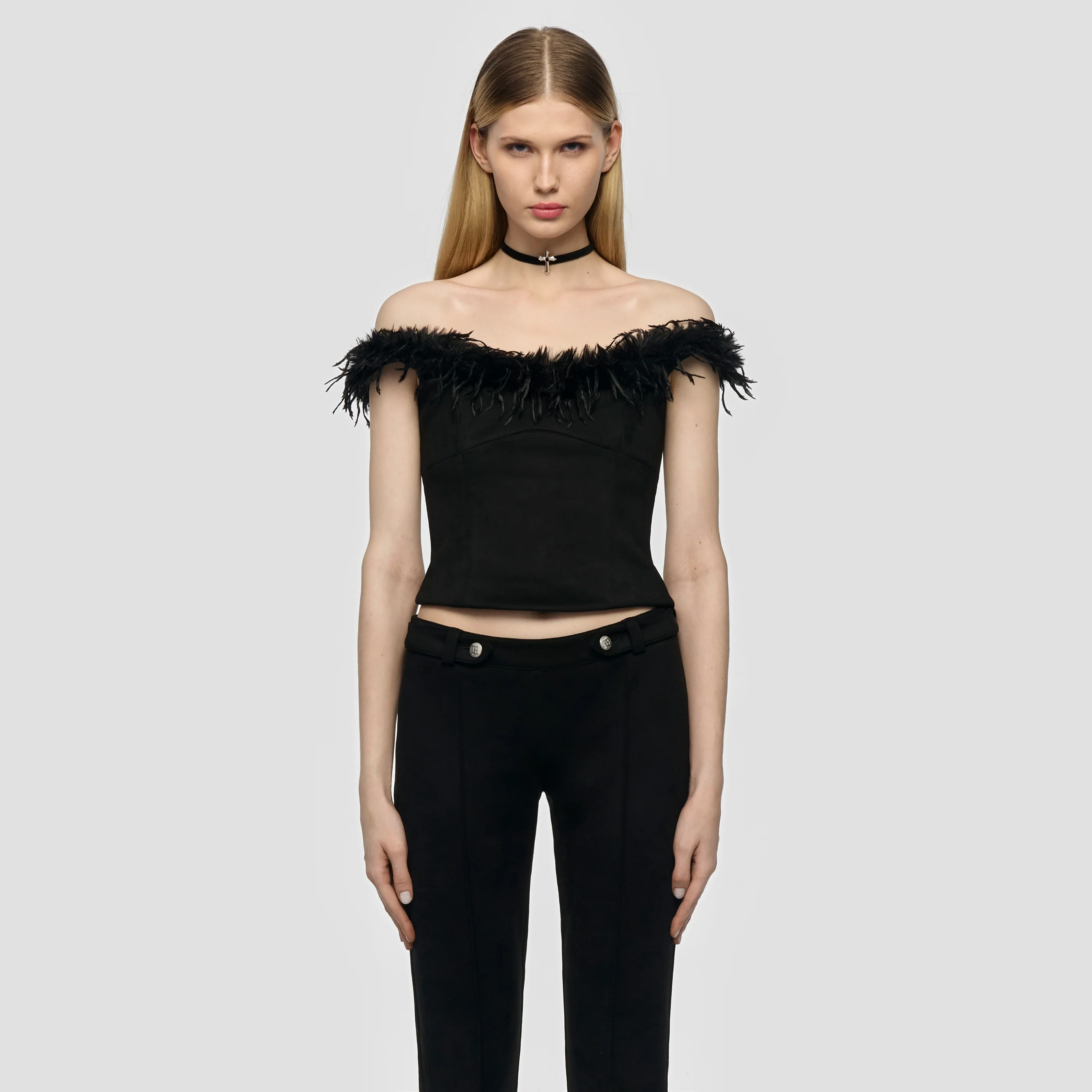 Faux Suede Corset Top - Image 6