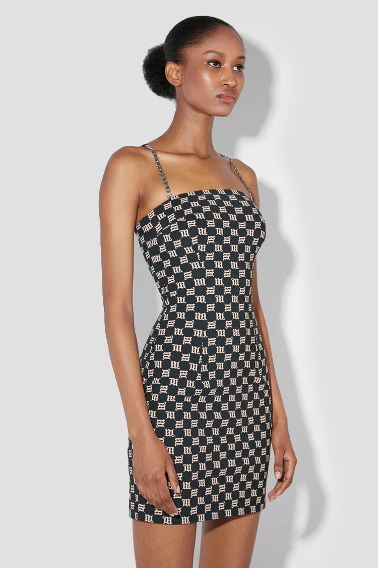 Monogram Spaghetti Mini Dress - Image 3