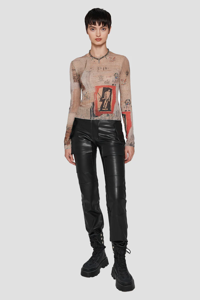 Vegan Leather Moto Trousers - Image 5