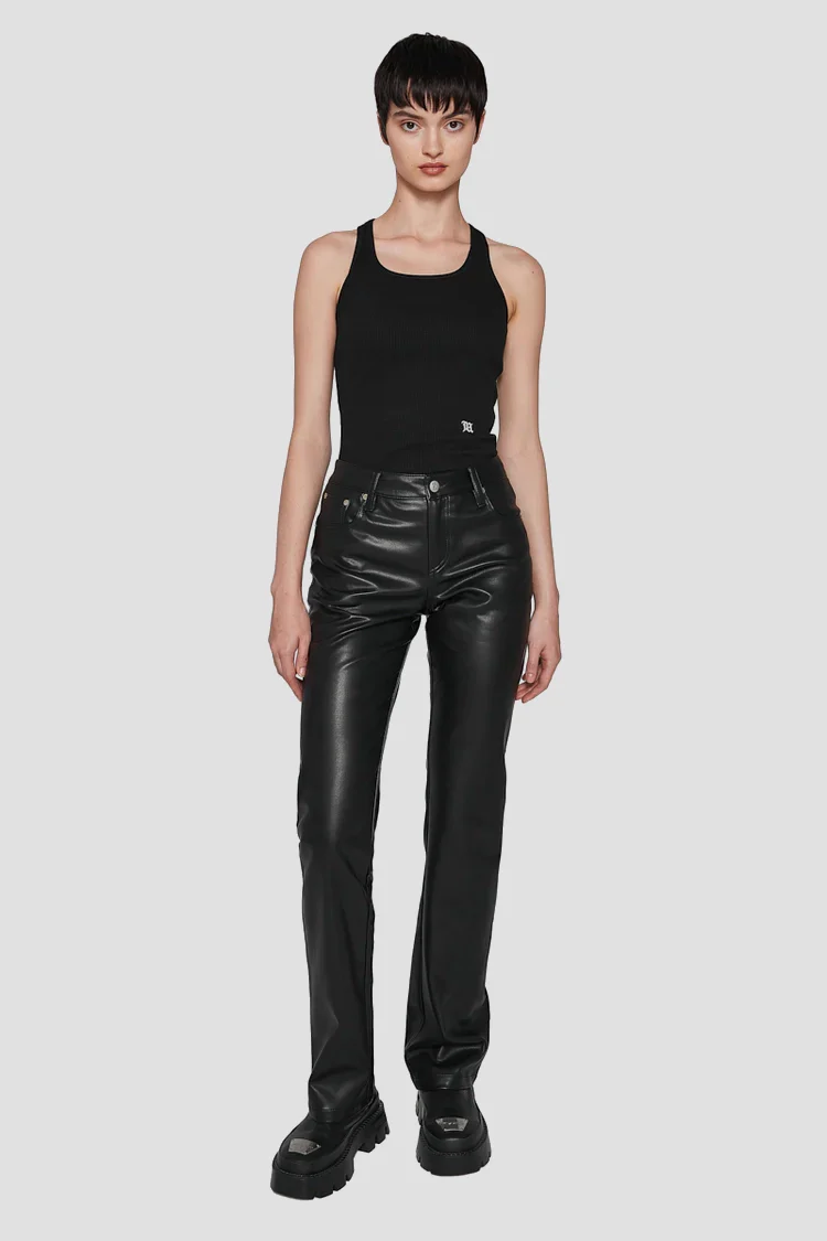 Faux Leather Trousers - Image 4